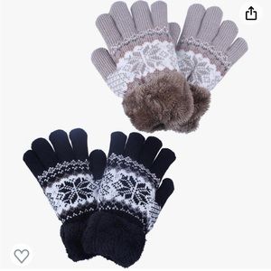 Girls warm winter gloves